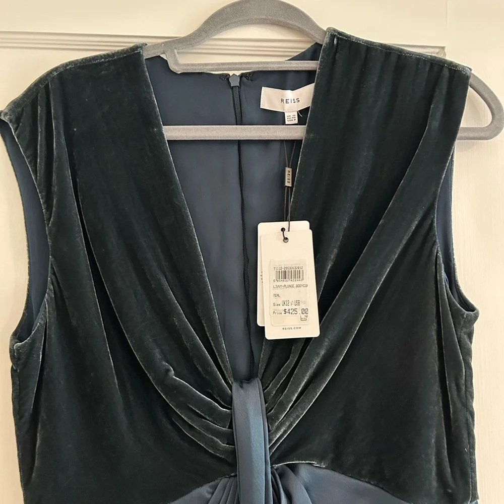 Reiss Black and Gray Midi Dress - Picture 4 of 6